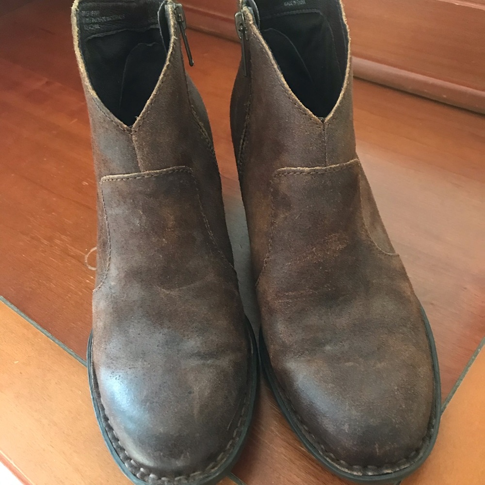 BORN brown booties. Worn 2-3 times, like new